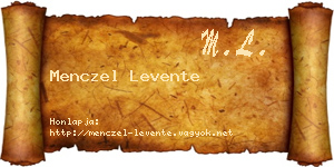 Menczel Levente névjegykártya
